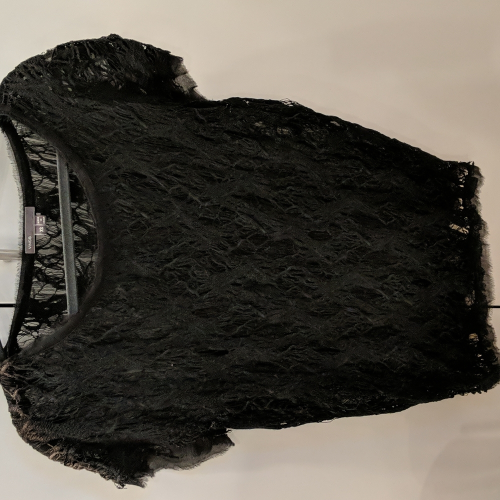 Black VINCE shirt short sleeve 2 layers XS